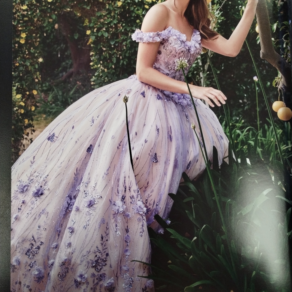 Elegant Lavander Floral New Quinceañera Dress